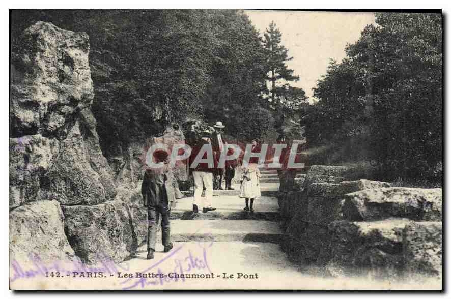 CPA Paris les Buttes Chaumont le pont 