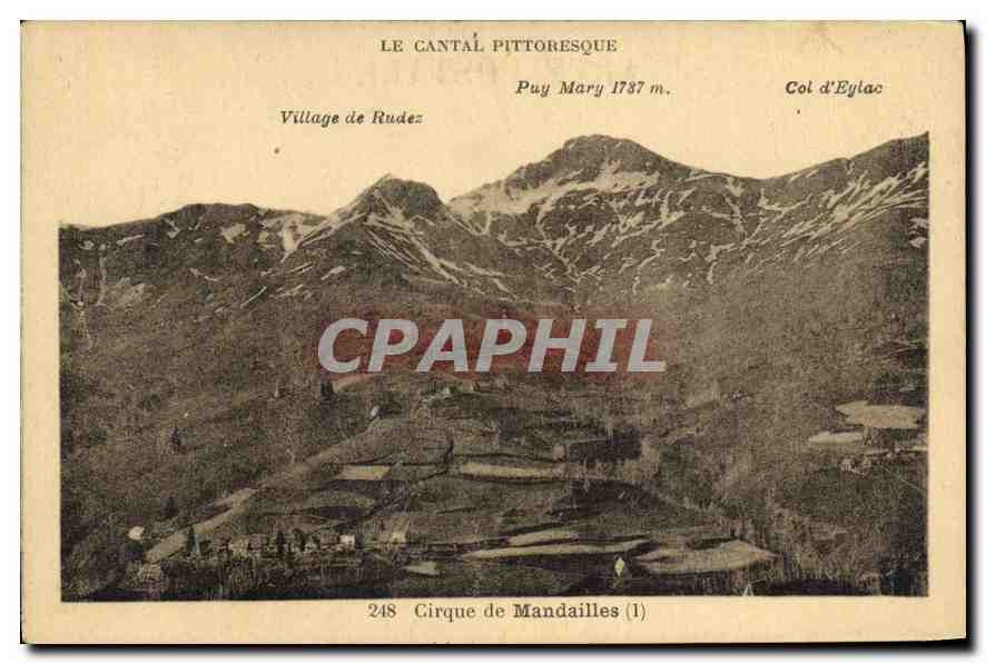 CPA Le Cantal Pittoresque Cirque de Mandailles Village de Rudez Puy Mary Col d'Eylac 