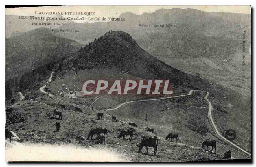 CPA L'Auvergne Pittoresque Montagnes du Cantal le Col de Neromes Vaches