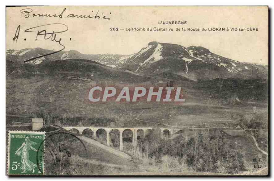 CPA L'Auvergne le Plomb du Cantal vu de la route du Lioran a Vic sur Cere