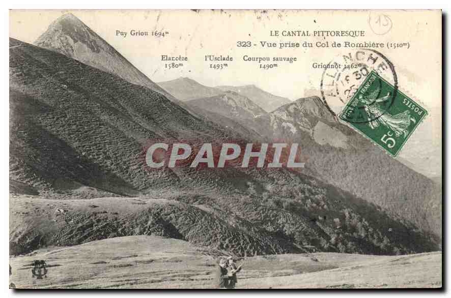 CPA Le Cantal Pittoresque vue prise du Col de Rombiere 