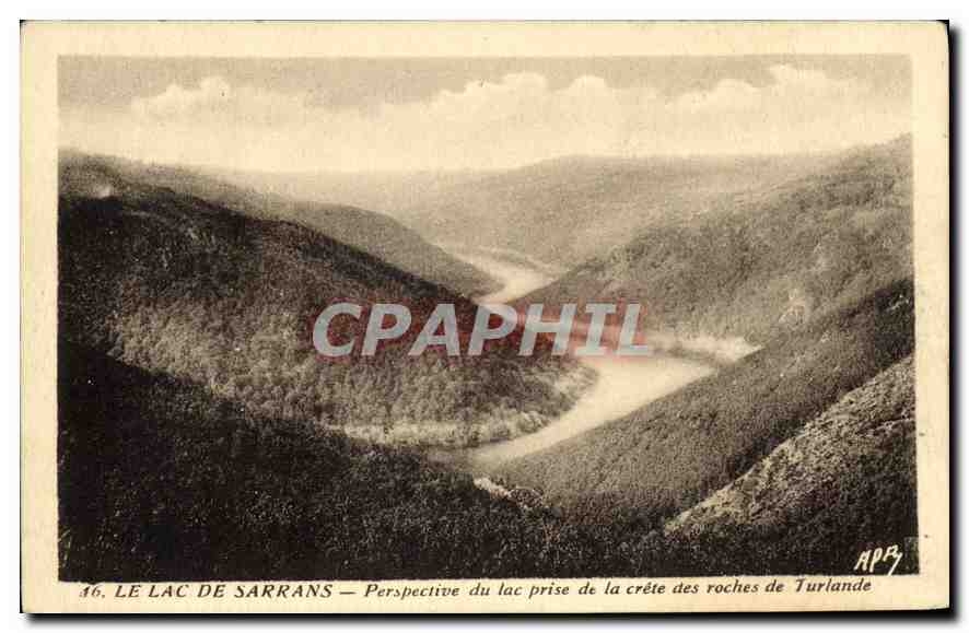 CPA Le Lac de Sarrans Perspective du lac prise de la Crete des roches de Turlande 