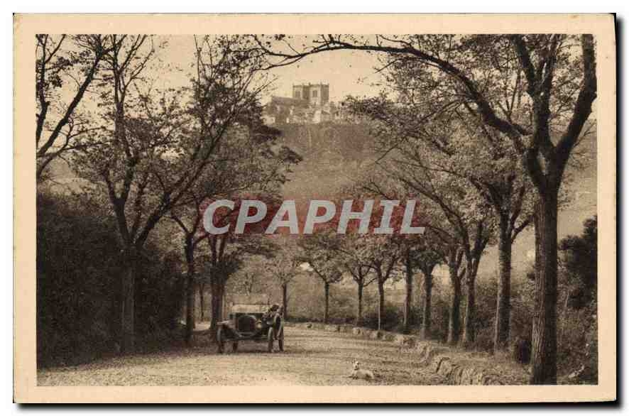 CPA Nos Plus Jolis Sites la Region d'Auvergne sur la Route de Saint Flour Automobile Chien