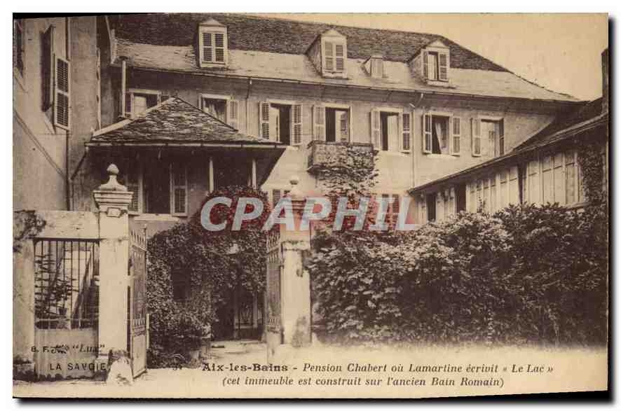 CPA Aix les Bains Pension Chabert ou Lamarline ecrivit Le Lac