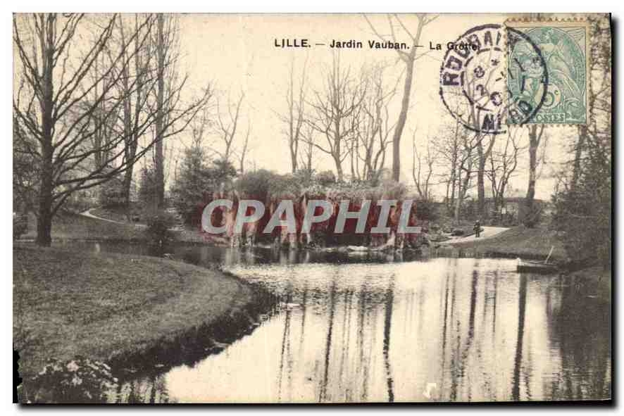 CPA Lille Jardin Vauban la Grotte 