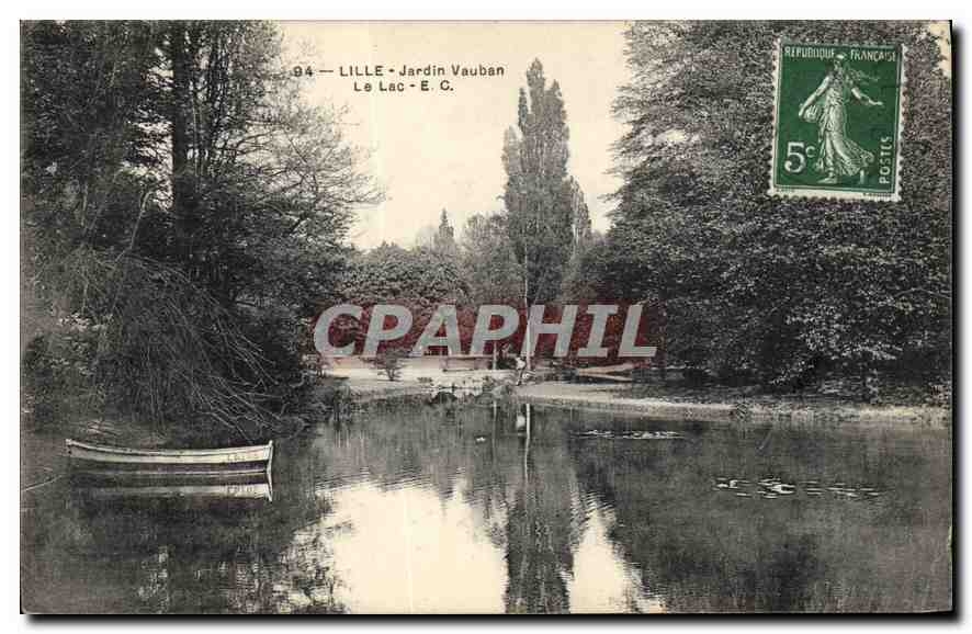 CPA Lille jardin Vauban le Lac 