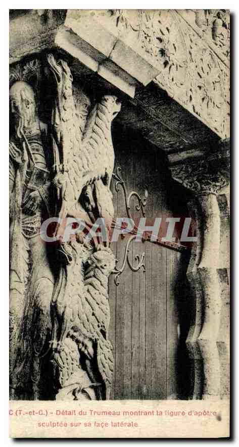 CPA Moissac T et G detail du Trumeau Montrant la ligure d'apotre sculptee sur se face laterale 