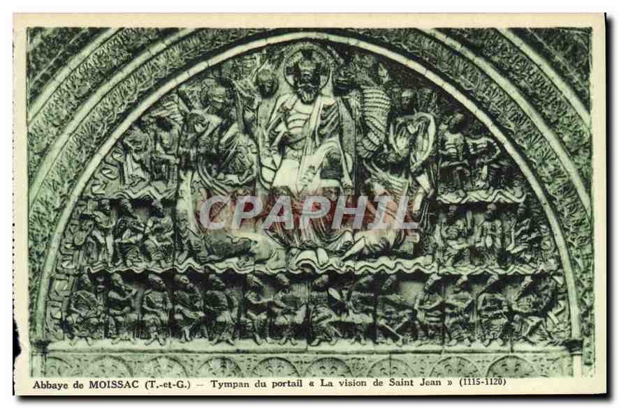 CPA Abbaye de Moissac T et G Tympan du portail la Vision de Saint Jean 1115 1120 