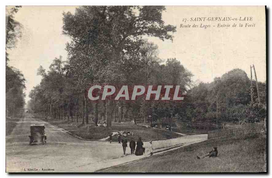 CPA Saint Germain en Laye Route des Loges Entree de la Foret Automobile