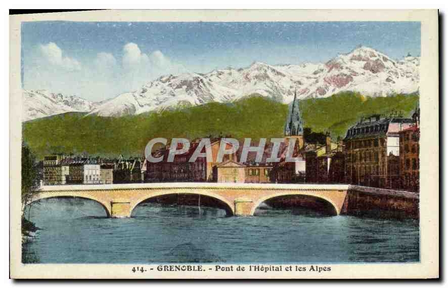 CPA Grenoble Pont de l'Hopital et les Alpes 