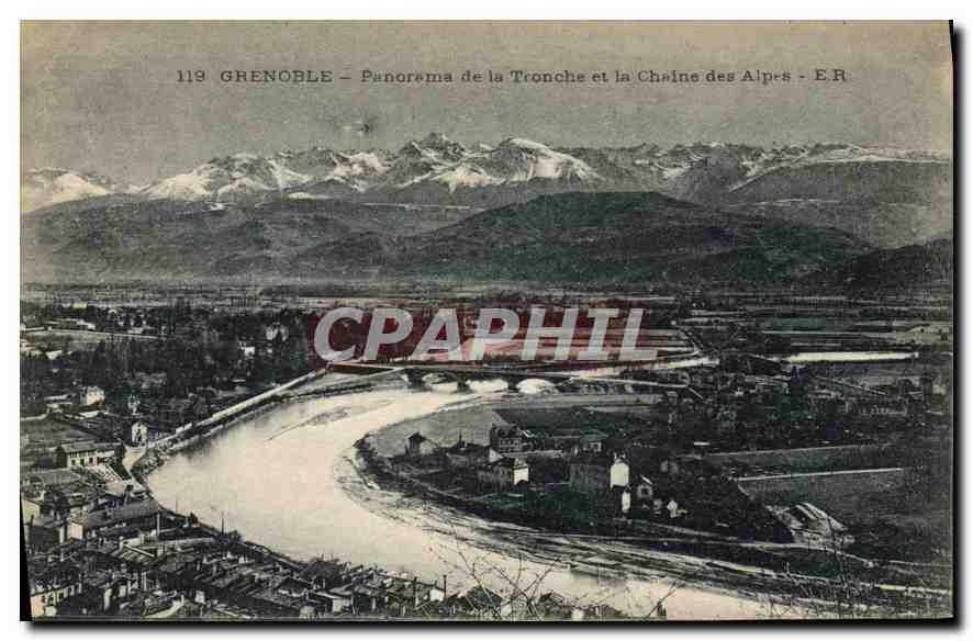 CPA Grenoble Panorama de la Tronche et la Chaine des Alpes 