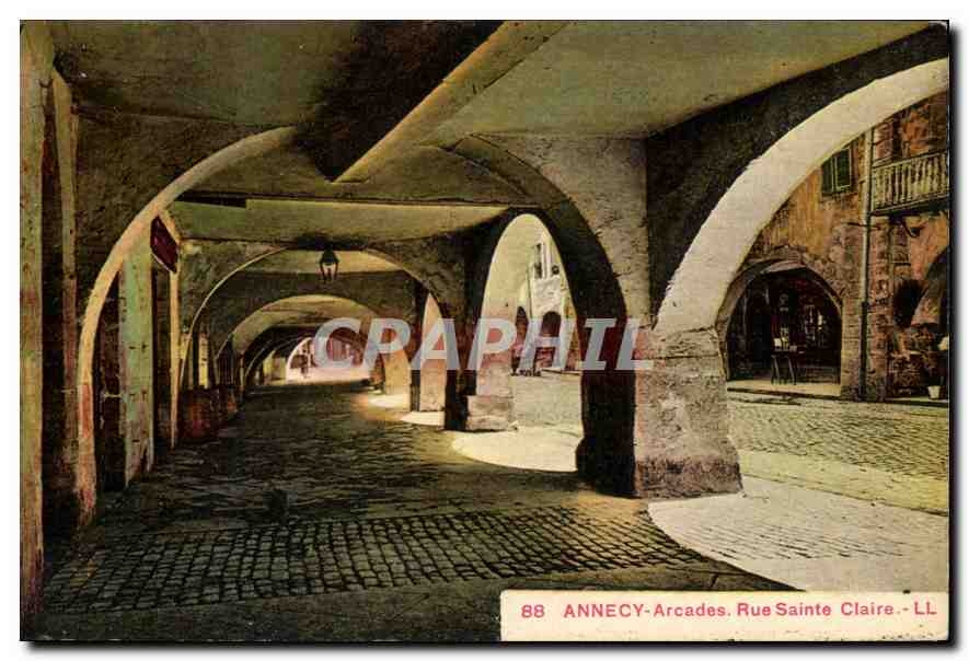 CPA Annecy Arcades Rue Sainte Claire 