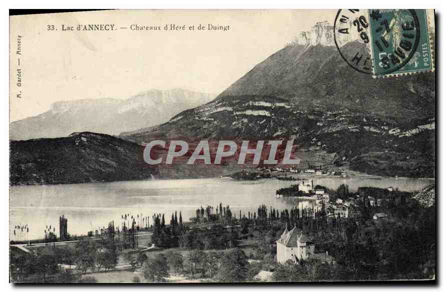 CPA Lac d'Annecy Chateau d'Here et de Duingt