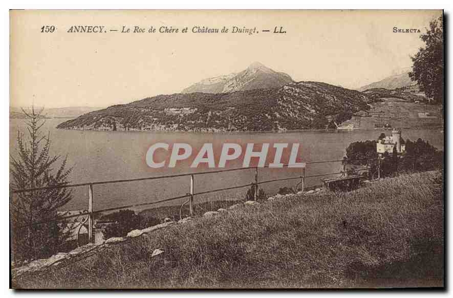 CPA Annecy Le Roc de Chere et Chateau de Duingt