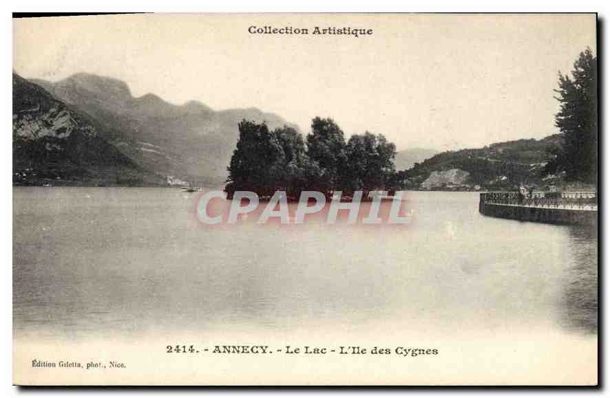CPA Annecy le Lac L'Ile des Cygnes 