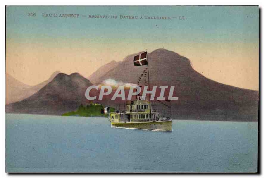 CPA Lac d'Annecy Arrivee du Bateau a Talloires