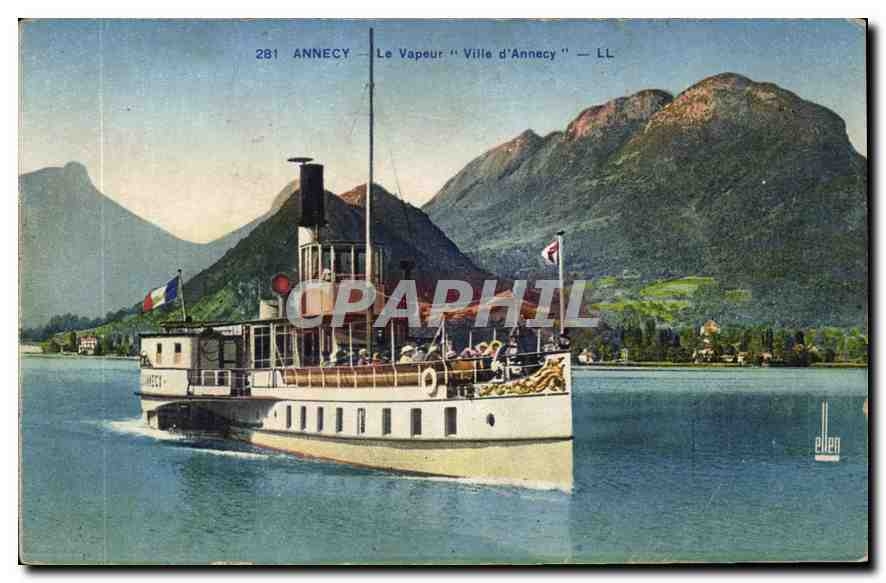 CPA Annecy Le Vapeur Ville d'Annecy Bateau