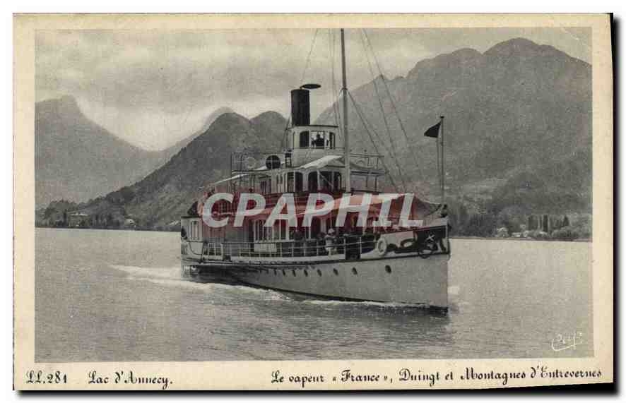 CPA Lac d'Annecy Le Vapeur France Duingt et Motnagnes d'Entervernes