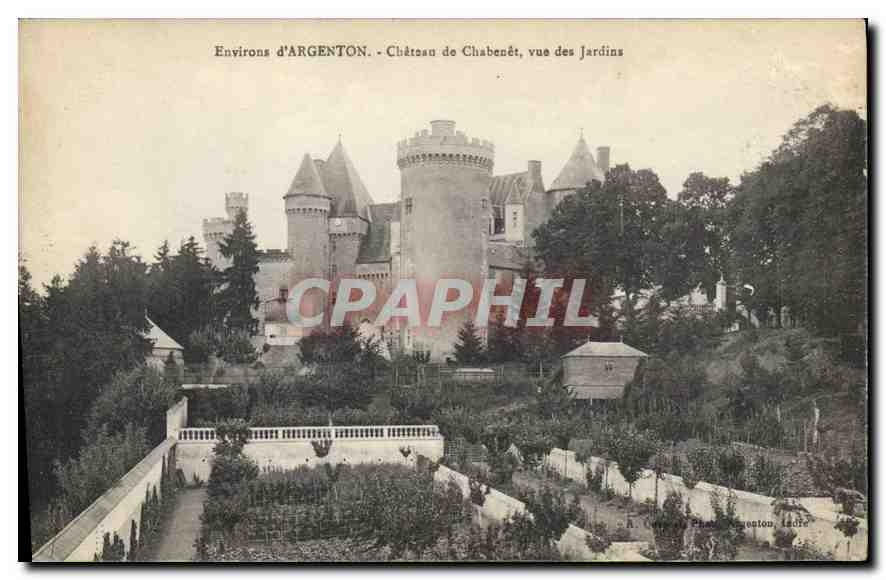 CPA Environs d'Argenton Chateau de Chabenet vue des Jardins