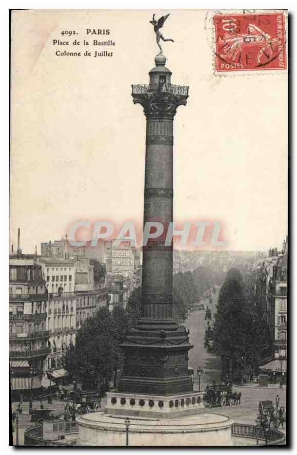 CPA Paris Place de la Bastille Colonne de Juillet