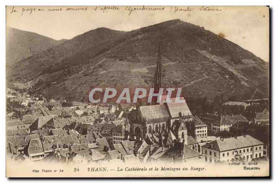 CPA Thann La Cathedrale et la Montagne du Ranger