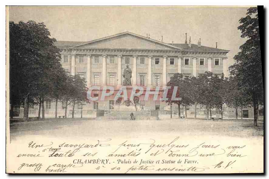 CPA Chambery Palais de Justice et Statue de Favre