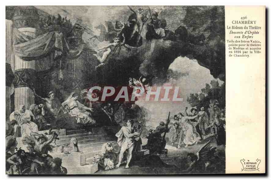 CPA Chambery Le Rideau du Theatre Descente d'Orphee aux enfers
