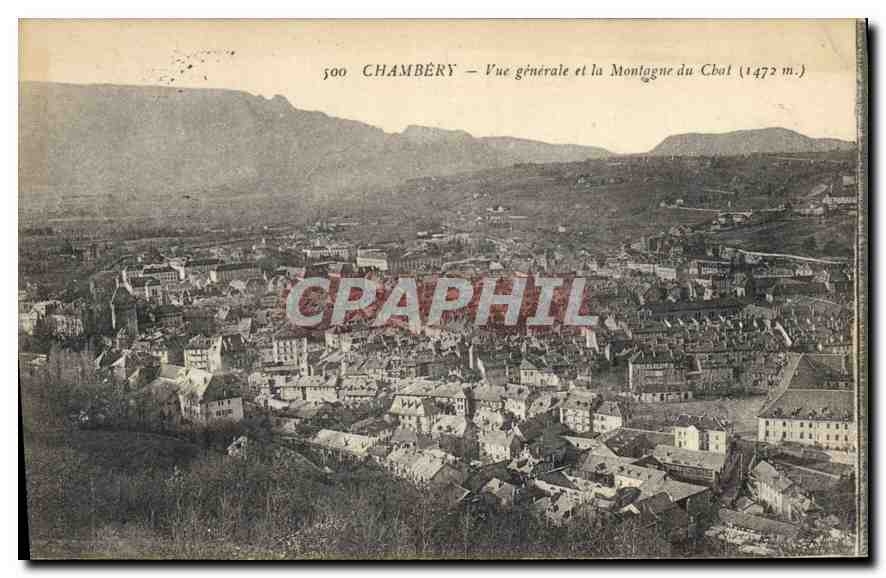 CPA Chambery Vue generale et la Montagne du Chat