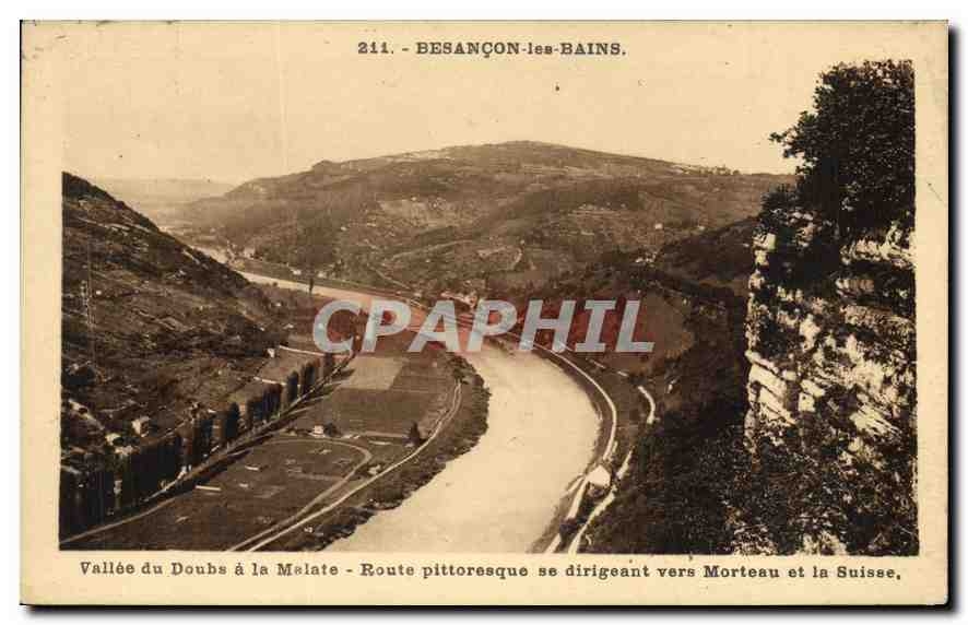 CPA Besancon les Bains Vallee du Doubs a la Malate route Pittoresque se dirigeant vers Morteau et la