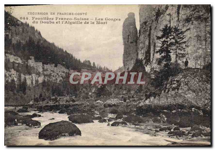 CPA Excursion en Franche Comte Frontiere Franco Suisse les Gorges du Doubs et l'Aiguille de la Mort 