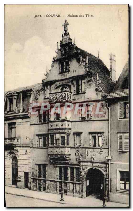 CPA Colmar Maison des Tetes 