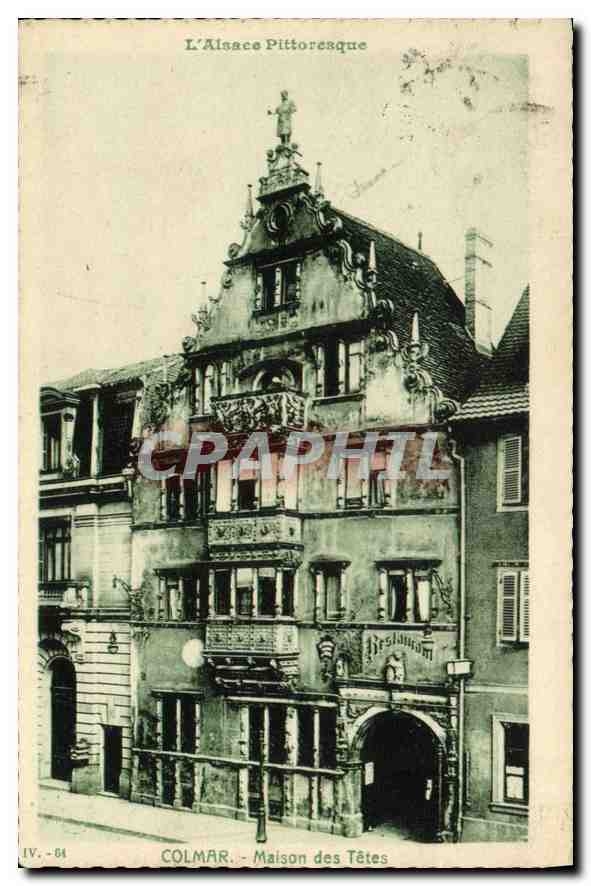 CPA L'Asace Pittoresque Colmar maison des Tetes 