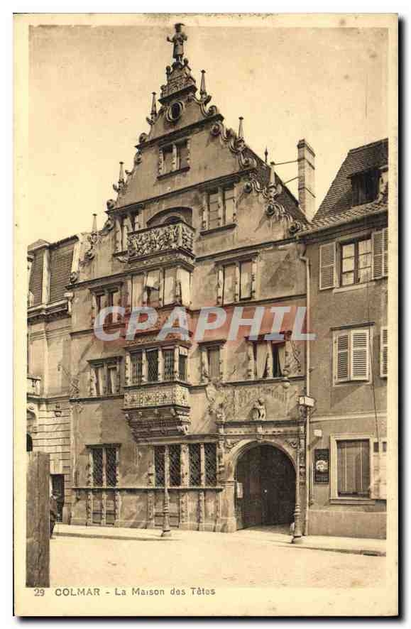 CPA Colmar la maison des tetes 