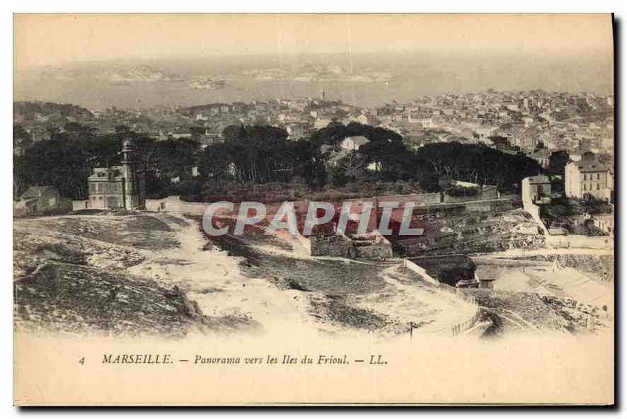 CPA Marseille Panorama vers les Iles du Frioul 