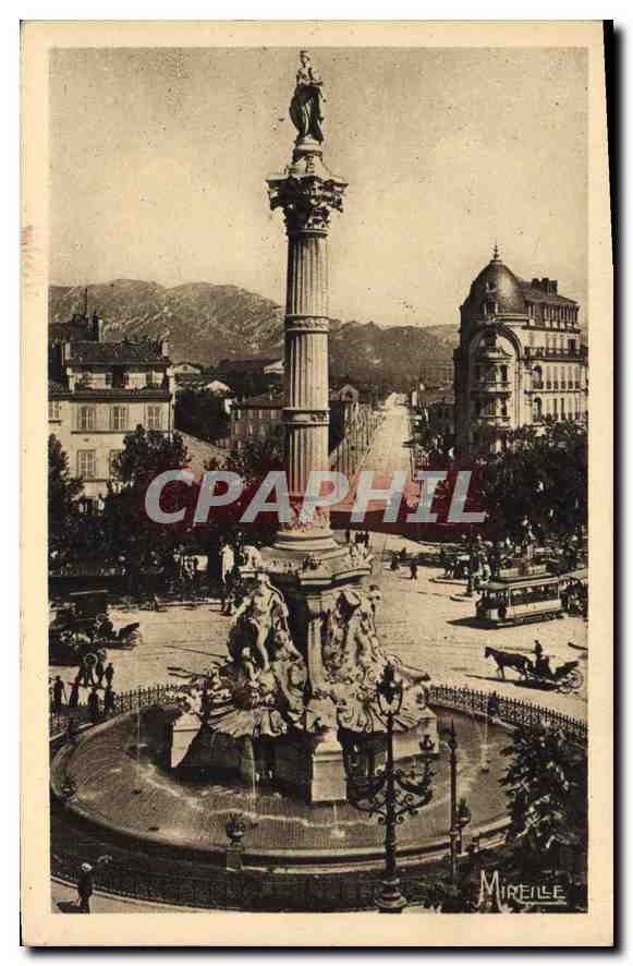 CPA Marseille Place Castellane et Fontaine Cantini 