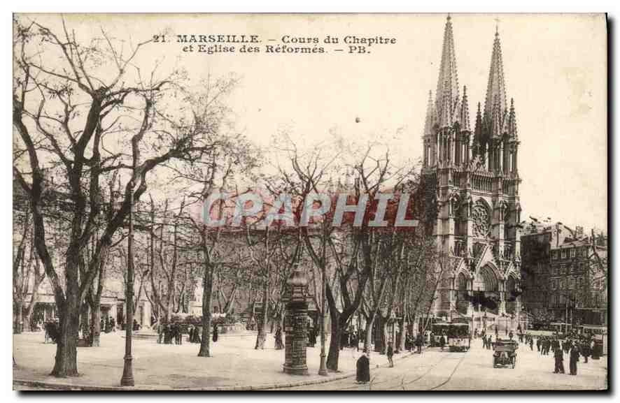 CPA Marseille Cours du Chapitre et Eglise des Reformes 