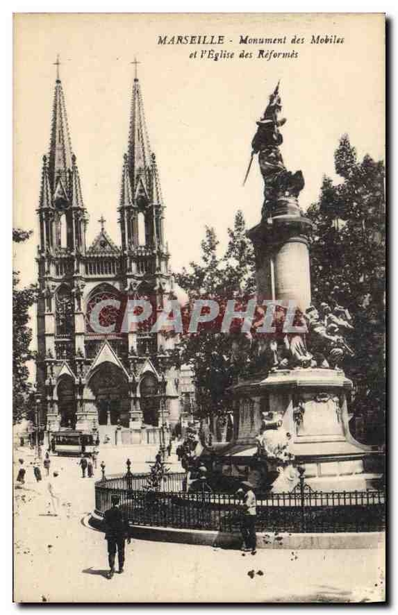 CPA Marseille Monument des Mobiles et l'eglise des Reformes 