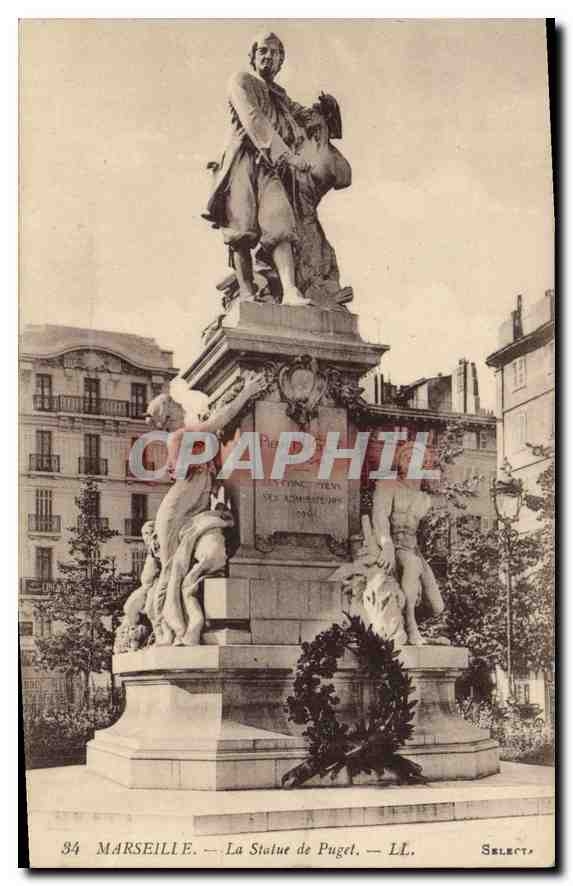 CPA Marseille la statue de Puget 