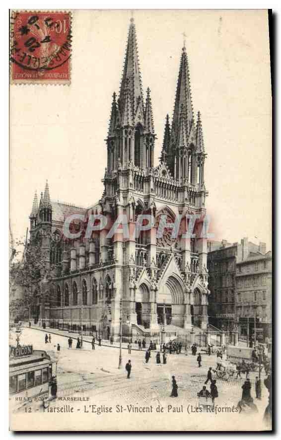 CPA Marseille l'eglise St Vincent de Paul les Reformes