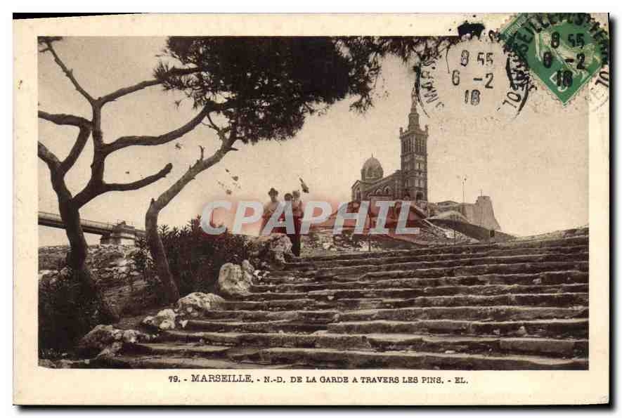 CPA Marseille N D de la Garde a Travers les Pins 
