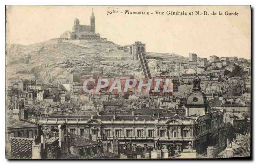 CPA Marseille vue generale et N D de la Garde 