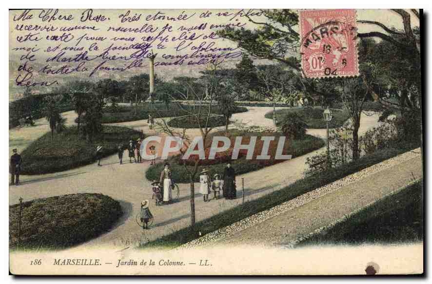 CPA Marseille jardin de la Colonne 