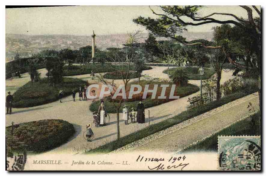 CPA Marseille jardin de la Colonne 