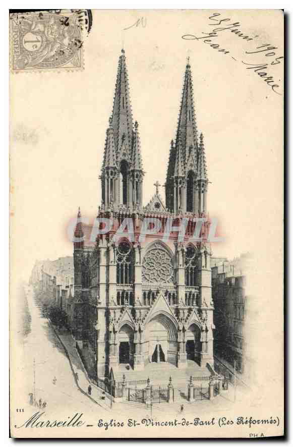 CPA Marseille eglise St Vincent de Paul les Reformes 
