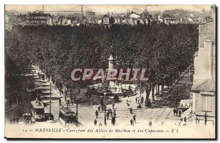 CPA Marseille Carrefour des Alles de Meilhan et des Capucines 