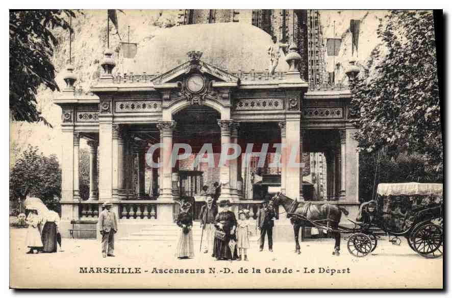 CPA Marseille Ascenseurs N D de la Garde le Depart 