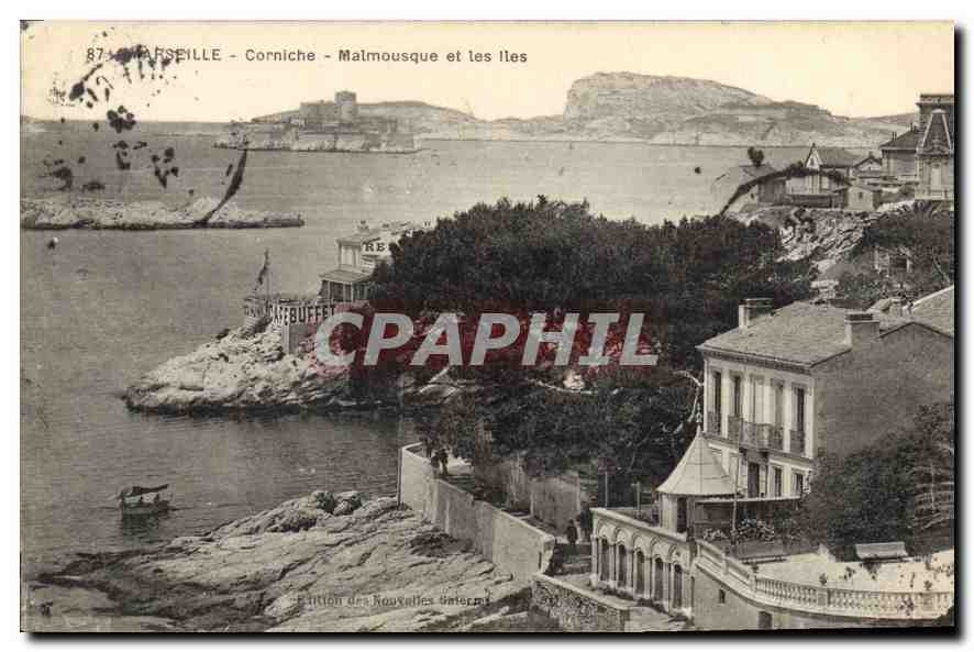 CPA Marseille Corniche Malmousque et les Iles 