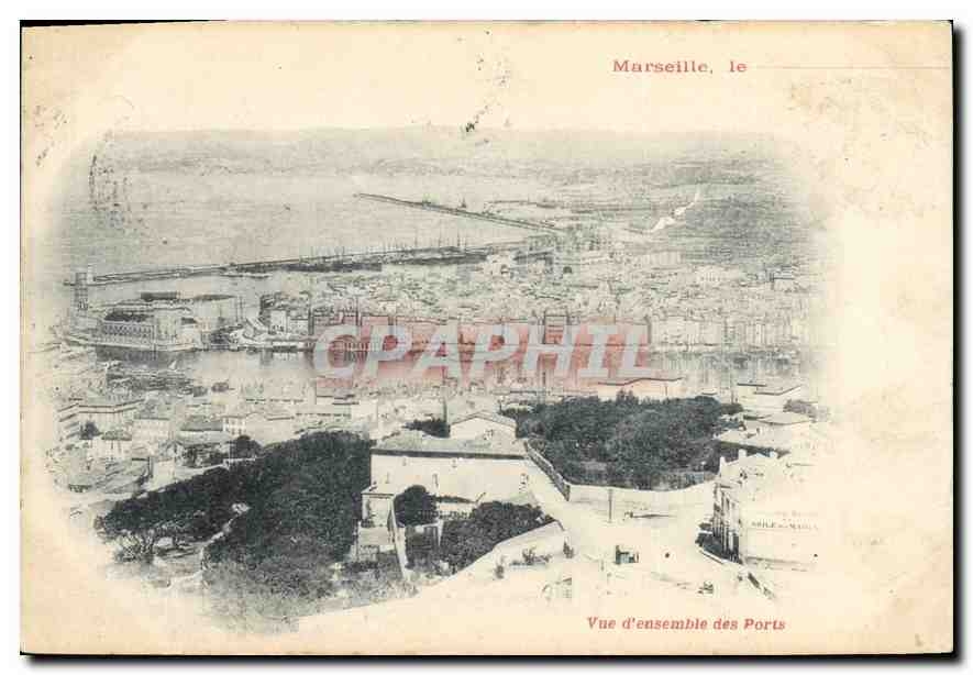 CPA Marseille vue d'ensemble des Ports