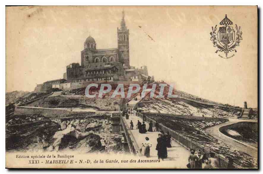 CPA Marseille N D de la Garde vue des Ascenseurs