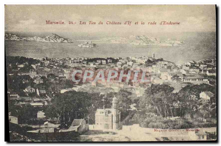 CPA Marseille les Iles du chateau d'If et la rade d'Endoume